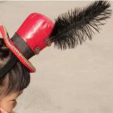 Maxbell Mini Top Hat Headband Dress up Creative for Festivals Halloween Themed Party Red