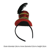 Maxbell Mini Top Hat Headband Dress up Creative for Festivals Halloween Themed Party Red