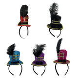 Maxbell Mini Top Hat Headband Dress up Creative for Festivals Halloween Themed Party Red