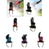 Maxbell Mini Top Hat Headband Dress up Creative for Festivals Halloween Themed Party Red