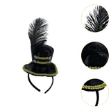 Maxbell Mini Top Hat Headband Dress up Creative for Festivals Halloween Themed Party Black