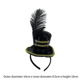 Maxbell Mini Top Hat Headband Dress up Creative for Festivals Halloween Themed Party Black