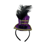 Maxbell Mini Top Hat Headband Dress up Creative for Festivals Halloween Themed Party Purple
