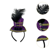 Maxbell Mini Top Hat Headband Dress up Creative for Festivals Halloween Themed Party Purple