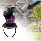 Maxbell Mini Top Hat Headband Dress up Creative for Festivals Halloween Themed Party Purple