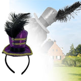 Maxbell Mini Top Hat Headband Dress up Creative for Festivals Halloween Themed Party Purple