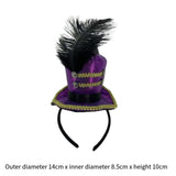 Maxbell Mini Top Hat Headband Dress up Creative for Festivals Halloween Themed Party Purple