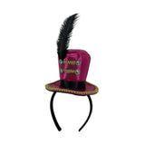 Maxbell Mini Top Hat Headband Dress up Creative for Festivals Halloween Themed Party Rose Red