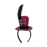 Maxbell Mini Top Hat Headband Dress up Creative for Festivals Halloween Themed Party Rose Red
