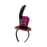 Maxbell Mini Top Hat Headband Dress up Creative for Festivals Halloween Themed Party Rose Red