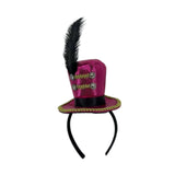 Maxbell Mini Top Hat Headband Dress up Creative for Festivals Halloween Themed Party Rose Red