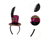 Maxbell Mini Top Hat Headband Dress up Creative for Festivals Halloween Themed Party Rose Red