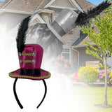 Maxbell Mini Top Hat Headband Dress up Creative for Festivals Halloween Themed Party Rose Red