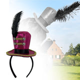 Maxbell Mini Top Hat Headband Dress up Creative for Festivals Halloween Themed Party Rose Red