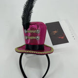 Maxbell Mini Top Hat Headband Dress up Creative for Festivals Halloween Themed Party Rose Red