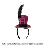 Maxbell Mini Top Hat Headband Dress up Creative for Festivals Halloween Themed Party Rose Red