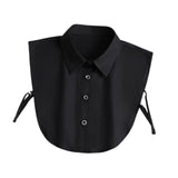 Maxbell Women Black False Collar Decor Blouse Top for Formal Uniforms Blouse Sweater