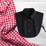 Maxbell Women Black False Collar Decor Blouse Top for Formal Uniforms Blouse Sweater