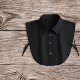 Maxbell Women Black False Collar Decor Blouse Top for Formal Uniforms Blouse Sweater