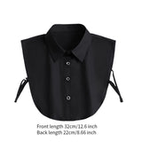 Maxbell Women Black False Collar Decor Blouse Top for Formal Uniforms Blouse Sweater