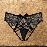 Maxbell Women Panties Cross Strap Bowknot Panties for Party Lingerie Night Nightclub