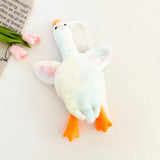 Maxbell Stuffed Duck Shoulder Bag Gift Zipper Girl Plush Bag for Street Party