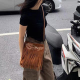 Maxbell Womens Fringe Crossbody Bag Lightweight Casual Fashion Hobo Bag with Tassels