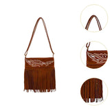 Maxbell Womens Fringe Crossbody Bag Lightweight Casual Fashion Hobo Bag with Tassels