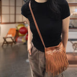 Maxbell Womens Fringe Crossbody Bag Lightweight Casual Fashion Hobo Bag with Tassels