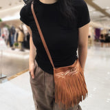 Maxbell Womens Fringe Crossbody Bag Lightweight Casual Fashion Hobo Bag with Tassels