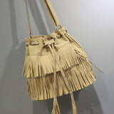 Maxbell Womens Shoulder Bag Large Women Fringe Hobo Bag for Holiday Travel Commuting Khaki