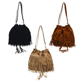 Maxbell Womens Shoulder Bag Large Women Fringe Hobo Bag for Holiday Travel Commuting Khaki