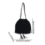 Maxbell Womens Shoulder Bag Large Women Fringe Hobo Bag for Holiday Travel Commuting Black