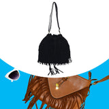 Maxbell Womens Shoulder Bag Large Women Fringe Hobo Bag for Holiday Travel Commuting Black