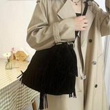 Maxbell Womens Shoulder Bag Large Women Fringe Hobo Bag for Holiday Travel Commuting Black