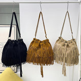 Maxbell Womens Shoulder Bag Large Women Fringe Hobo Bag for Holiday Travel Commuting Brown