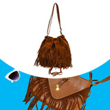 Maxbell Womens Shoulder Bag Large Women Fringe Hobo Bag for Holiday Travel Commuting Brown