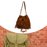 Maxbell Womens Shoulder Bag Large Women Fringe Hobo Bag for Holiday Travel Commuting Brown