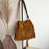 Maxbell Womens Shoulder Bag Large Women Fringe Hobo Bag for Holiday Travel Commuting Brown