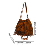 Maxbell Womens Shoulder Bag Large Women Fringe Hobo Bag for Holiday Travel Commuting Brown