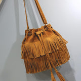 Maxbell Womens Shoulder Bag Large Women Fringe Hobo Bag for Holiday Travel Commuting Brown