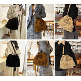 Maxbell Womens Shoulder Bag Large Women Fringe Hobo Bag for Holiday Travel Commuting Brown