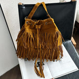 Maxbell Womens Shoulder Bag Large Women Fringe Hobo Bag for Holiday Travel Commuting Brown