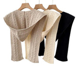 Maxbell Scarf with Hoodie Windproof Casual Winter Balaclava for Women Walking Female Khaki