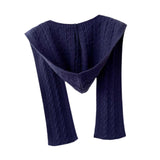 Maxbell Scarf with Hoodie Windproof Casual Winter Balaclava for Women Walking Female Dark Blue