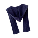 Maxbell Scarf with Hoodie Windproof Casual Winter Balaclava for Women Walking Female Dark Blue