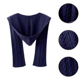 Maxbell Scarf with Hoodie Windproof Casual Winter Balaclava for Women Walking Female Dark Blue
