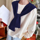 Maxbell Scarf with Hoodie Windproof Casual Winter Balaclava for Women Walking Female Dark Blue