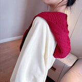 Maxbell Scarf with Hoodie Windproof Casual Winter Balaclava for Women Walking Female Dark Red
