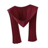 Maxbell Scarf with Hoodie Windproof Casual Winter Balaclava for Women Walking Female Dark Red